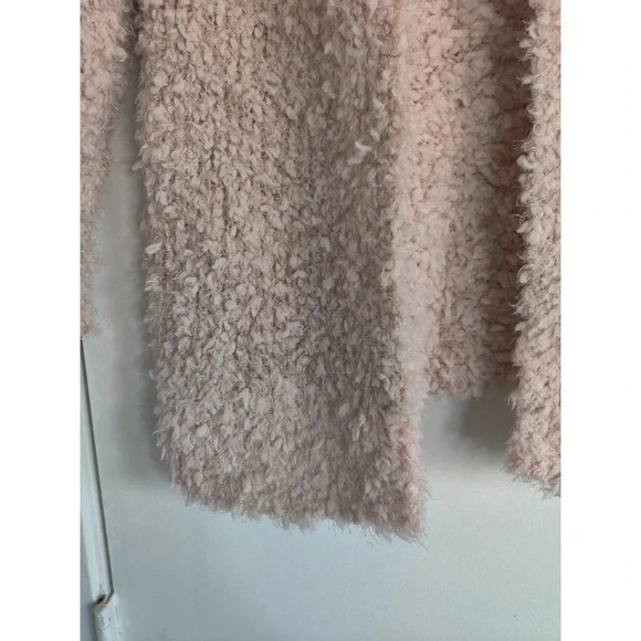Zara Girls Sherpa Light Pink Open Jacket Cardigan with Pockets Sz 13-14 - Picture 8 of 9